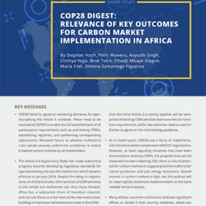 COP28 Digest: Relevance of Key Outcomes for Carbon Market Implementation in Africa